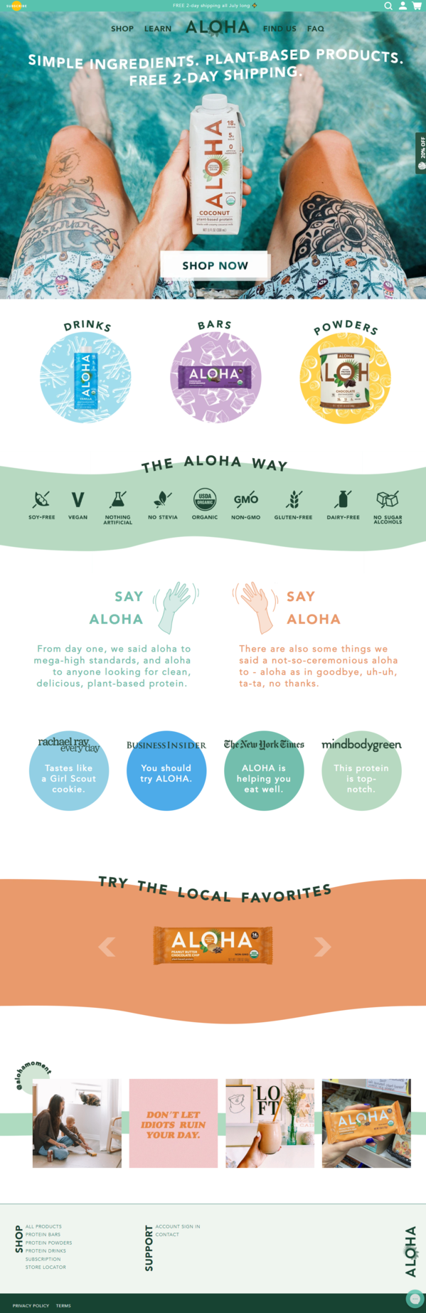 ALOHA - Organic plant-based protein products   nothing artificial - Aloha.png